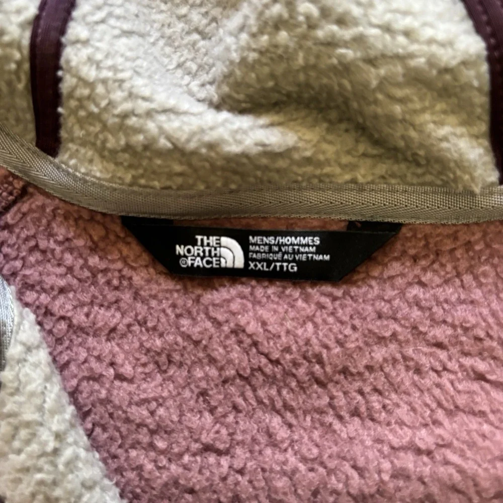 The North Face Hoodie Men's XXL Full Zip Outdoor Gorpcore Hiking Burgundy Gray‎